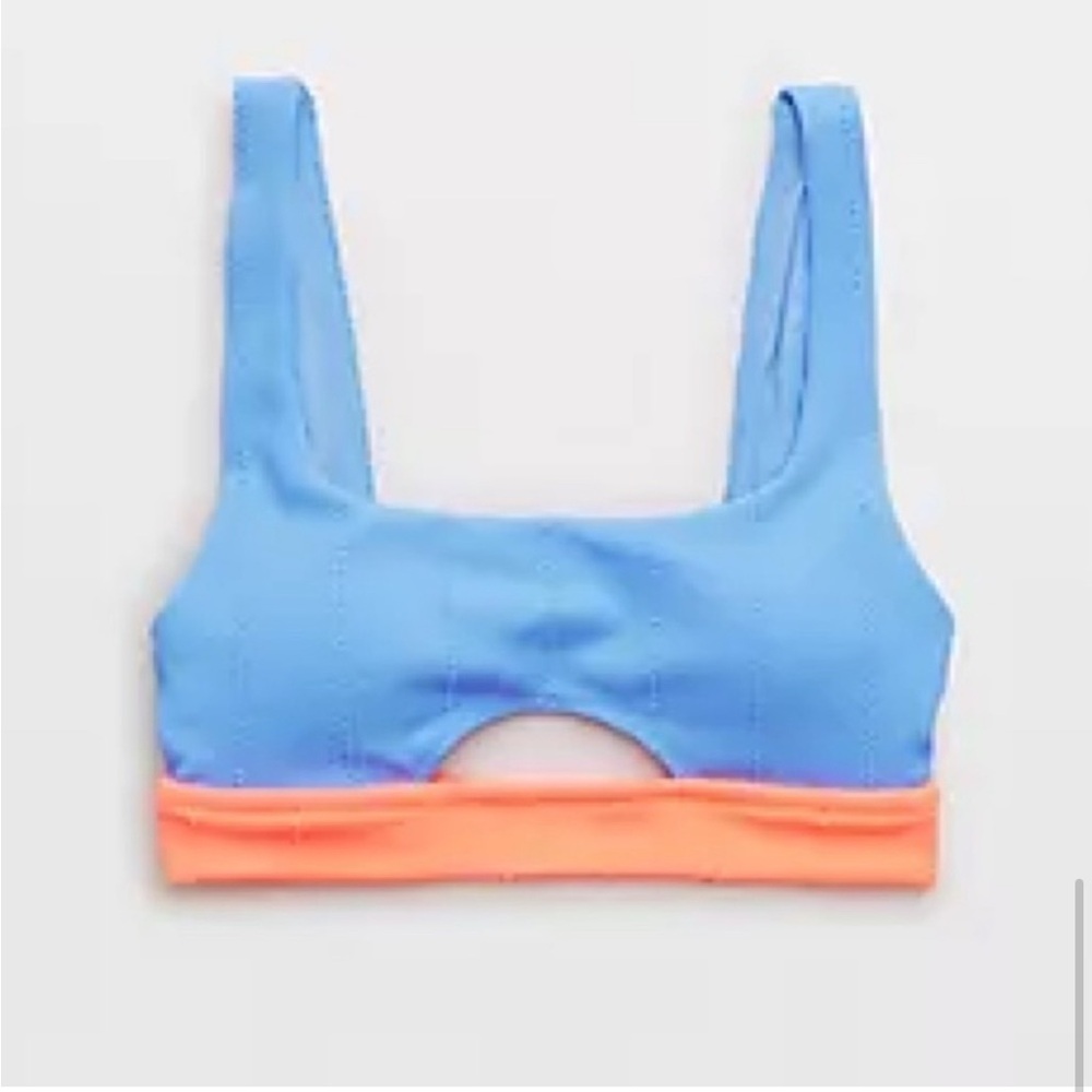Aerie xl blue and orange bikini top